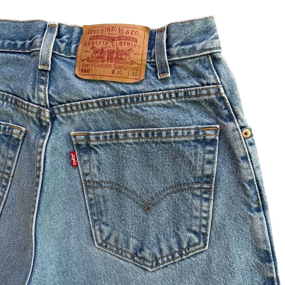 VTG Y2k Levi's 560 Jeans Mens Size 30x30 Blue Loose Fit Tapered Leg Denim Skater